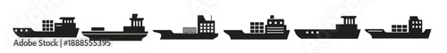  Barge icon template black color editable. Barge icon symbol Flat vector illustration for graphic and web design.