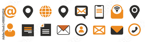  contact icon set collection illustration 