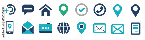 contact icon set collection illustration