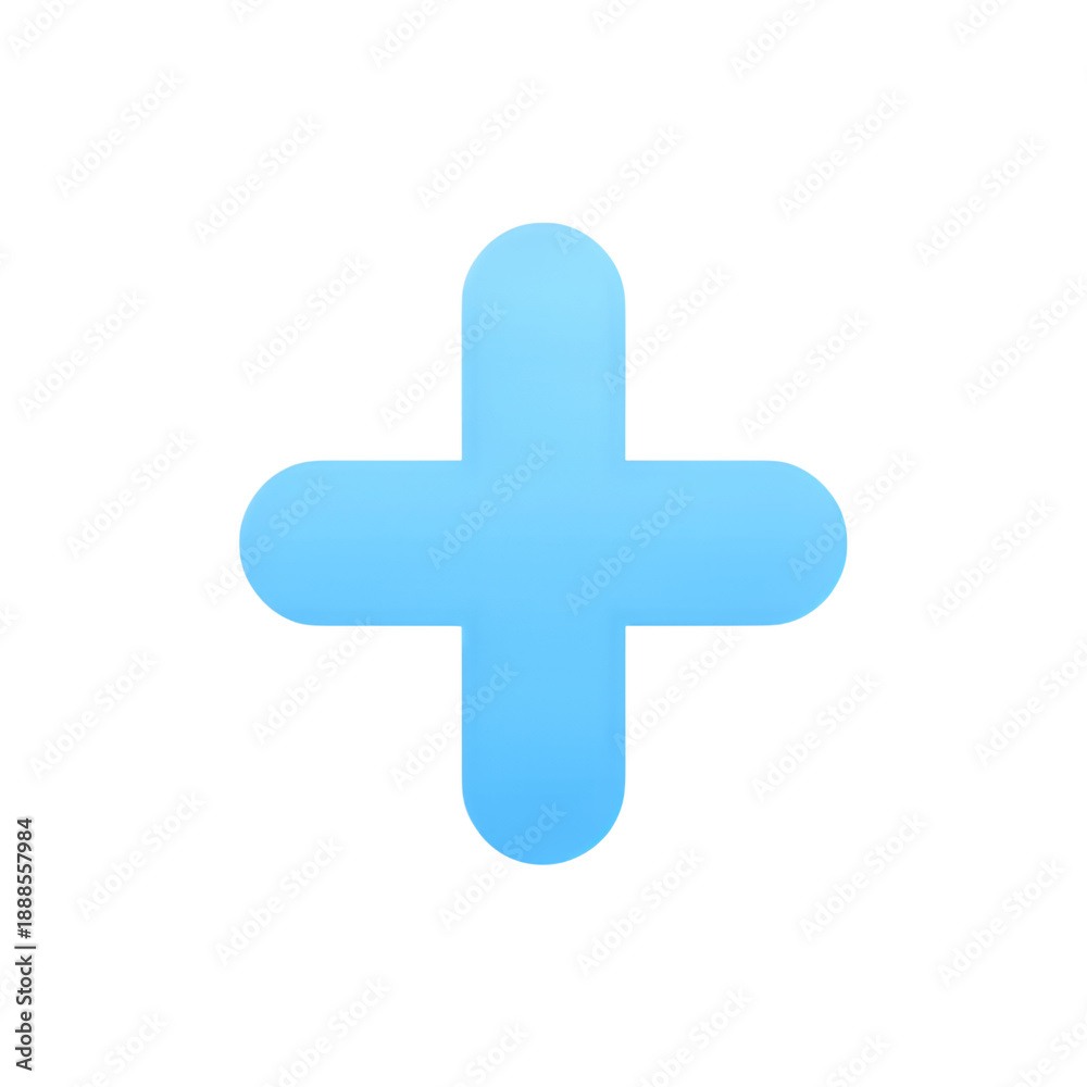 Obraz premium Light blue plus sign with rounded edges