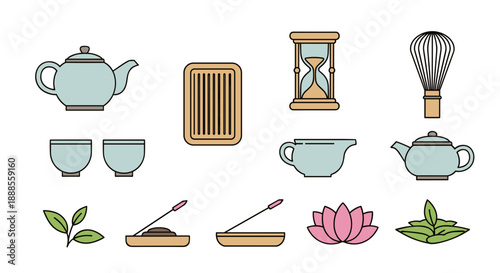 Traditional Oriental Tea and Incense Ritual Set