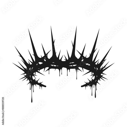 Crown of Thorns Silhouette Religious Easter Vector