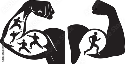 Strength Training Concept Illustration Showing Muscle Power, Fitness, And Athletic Performance