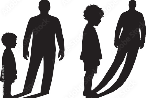 Silhouette of child with adult shadow