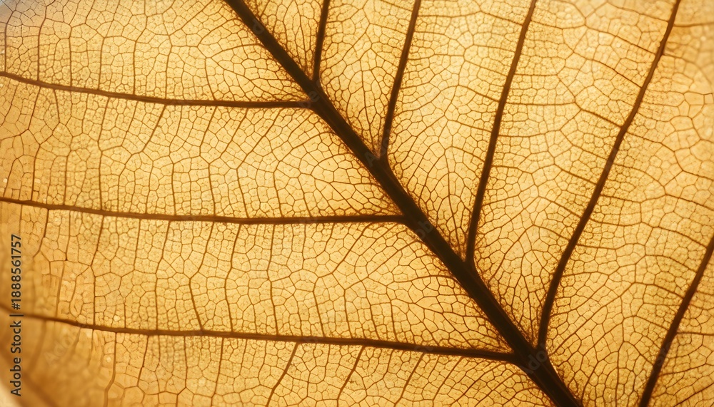 Fototapeta premium Close-up of a dried leaf vein structure.