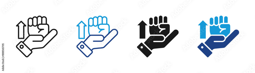 Obraz premium Helping Hand icon set multiple style collection