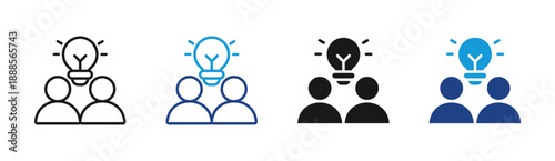 Team Success icon set multiple style collection