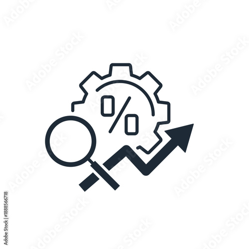 Financial manipulation. Business adjustments, control, management. Vector linear icon illustration isolated on white background.