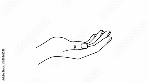 Open hand reaching out for help or receiving something.