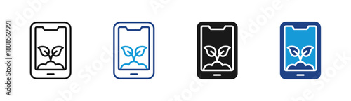 Mobile Growth icon set multiple style collection