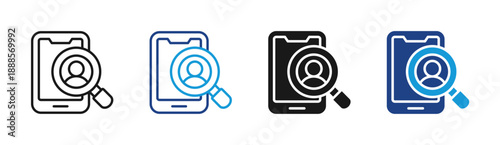 User Research icon set multiple style collection