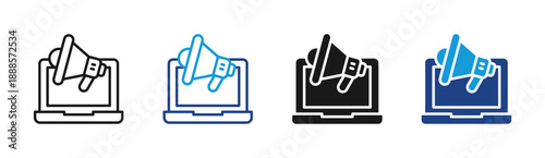 Digital Promotion icon set multiple style collection