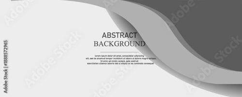 Silver gray abstract business background with shiny metal waves, 3d vector illustration.