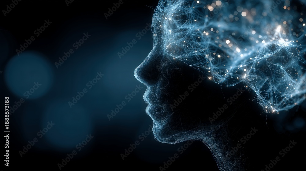 Obraz premium Futuristic AI technology background with copy space for machine learning and big data concepts