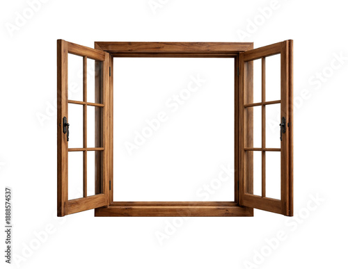 Canvas-taulu open wooden window