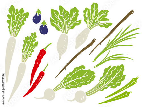 江戸東京野菜のイラストセット