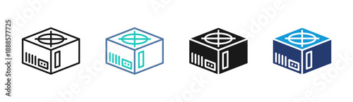 Power Station icon set multiple style collection