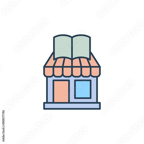 book store vector icon. flat sign for mobile concept and web design. Symbol, logo illustration. Vector graphics