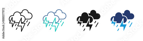 Storm Power icon set multiple style collection