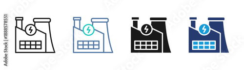 Power Plant icon set multiple style collection