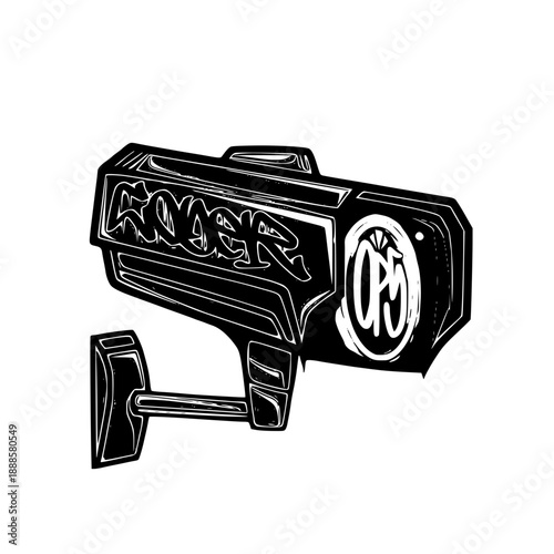 Graffiti spray gun with bold design and logo