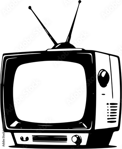 Vintage television with antennae on top for broadcasting and entertainment