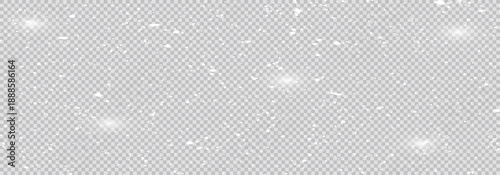 White snow falling background. Powder PNG. Magic bokeh shines with white dust. Small realistic glare on a transparent Png background. Design element for cards, invitations, backgrounds, screensavers.