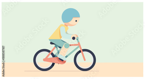 A young child riding a bicycle with a helmet on.