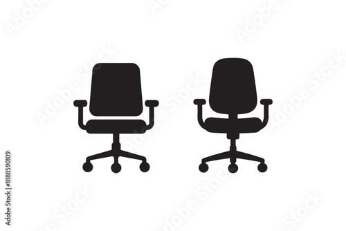Office chair icons on white background illustration
