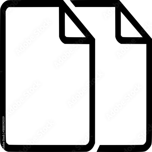 Digital Document Icon: Clean and clear symbol representing a pair of digital documents, ready for printing or sharing.
