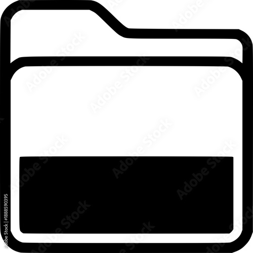 Digital Folder Icon: This minimalist icon depicts a digital folder, a symbol of data storage, organized documents, and effortless digital management.