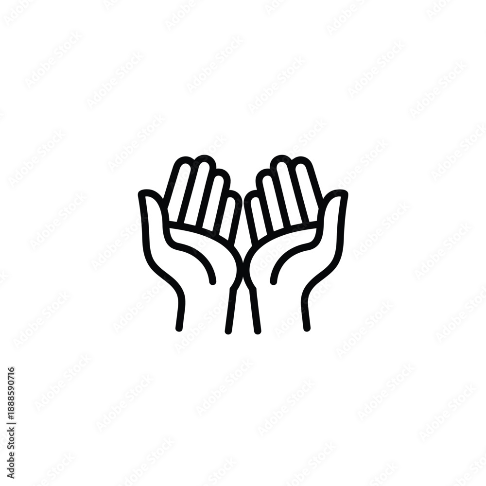 Obraz premium Two Open Palms Facing Each Other in a Simple Line two hands