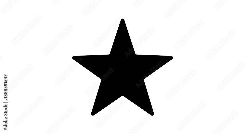 Fototapeta premium A simple black star shape on a pure white background.