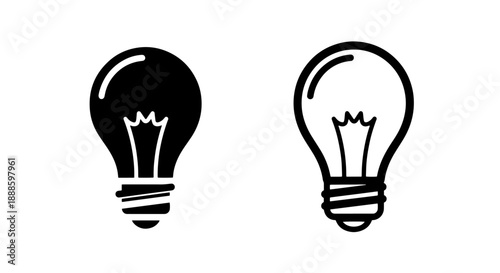 Edison Light Bulb Icon - Vintage Vector for Ideas and Energy Concepts