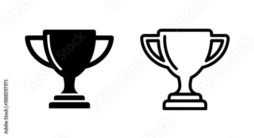 Simple trophy cup icon with a stepped base, representing victory and success.