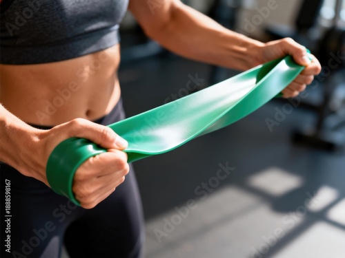 Person Using Resistance Band