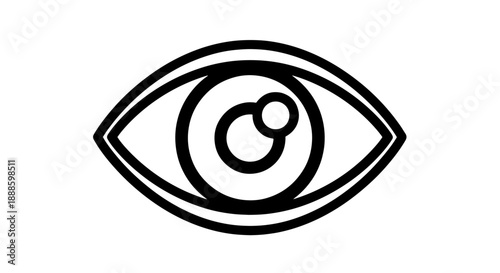 Human Eye Icon: Visual Perception and Surveillance Symbol for Digital Security and Vision Concepts