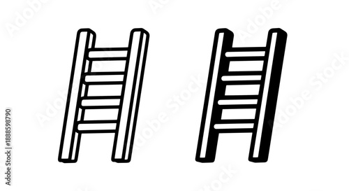 Two Ladders - Hand-Drawn Style for Climbing and Progress