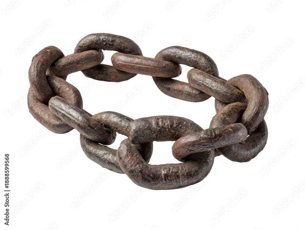 Obraz premium Rustic metal chain isolated on transparent background