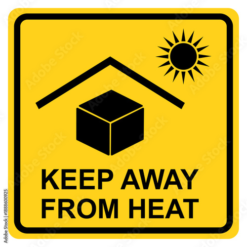 Keep Away From Heat, Keep away warning sign and labels for Product packaging. Flat vector illustration design