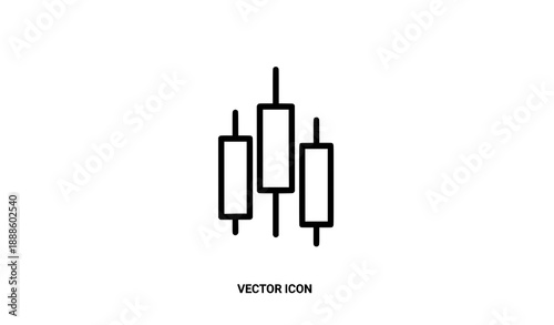 Trading candlestick chart icon vector for forex and stock market isolated on white