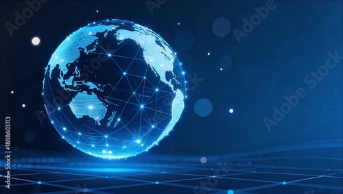 Global communication technology and world network connection. Digital data network and modern business and technology innovation concept 4k video