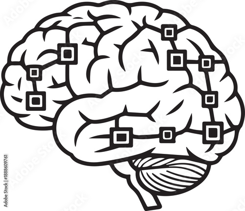 A vector illustration featuring a brain icon design  concept symbol
