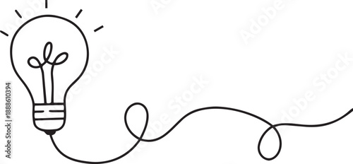 Spark of Innovation: Simple illustration of a glowing lightbulb, representing inspiration, ideas, and creativity. A symbol of innovative thinking and insightful discovery.