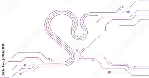 Digital Circuit Heart Transparent Design for Technology Banner and Poster
