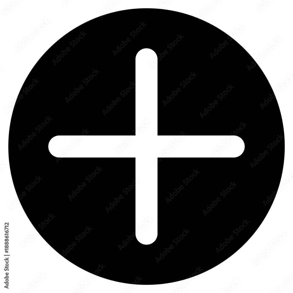 Obraz premium Plus Add Icon in Circle – Create New Increase Action Button
