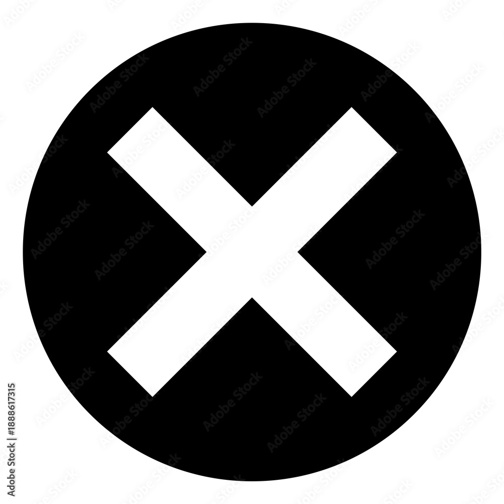 Fototapeta premium Close Cancel Icon in Circle – Cross X Delete Remove Button