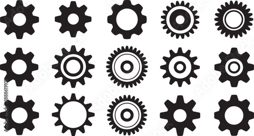 Black gear on white background gears cogs mechanical