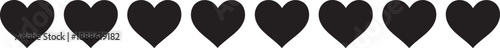 Black hearts on white background symbols love
