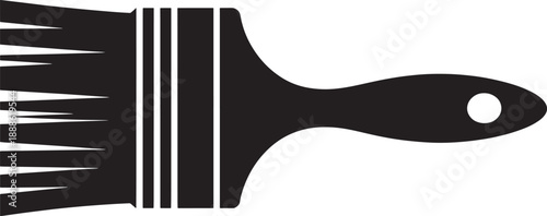 Black paintbrush with bristles painting